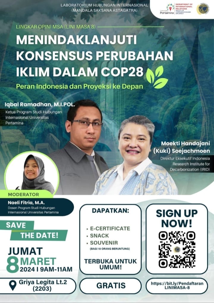 Lini Masa #8 Menindaklanjuti Konsensus Perubahan Iklim dalam COP28: Peran Indonesia dan Proyeksi ke Depan